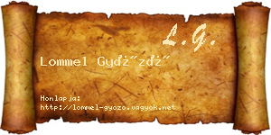 Lommel Győző névjegykártya